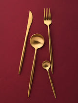 Rome Cutlery Set With Matte Gold